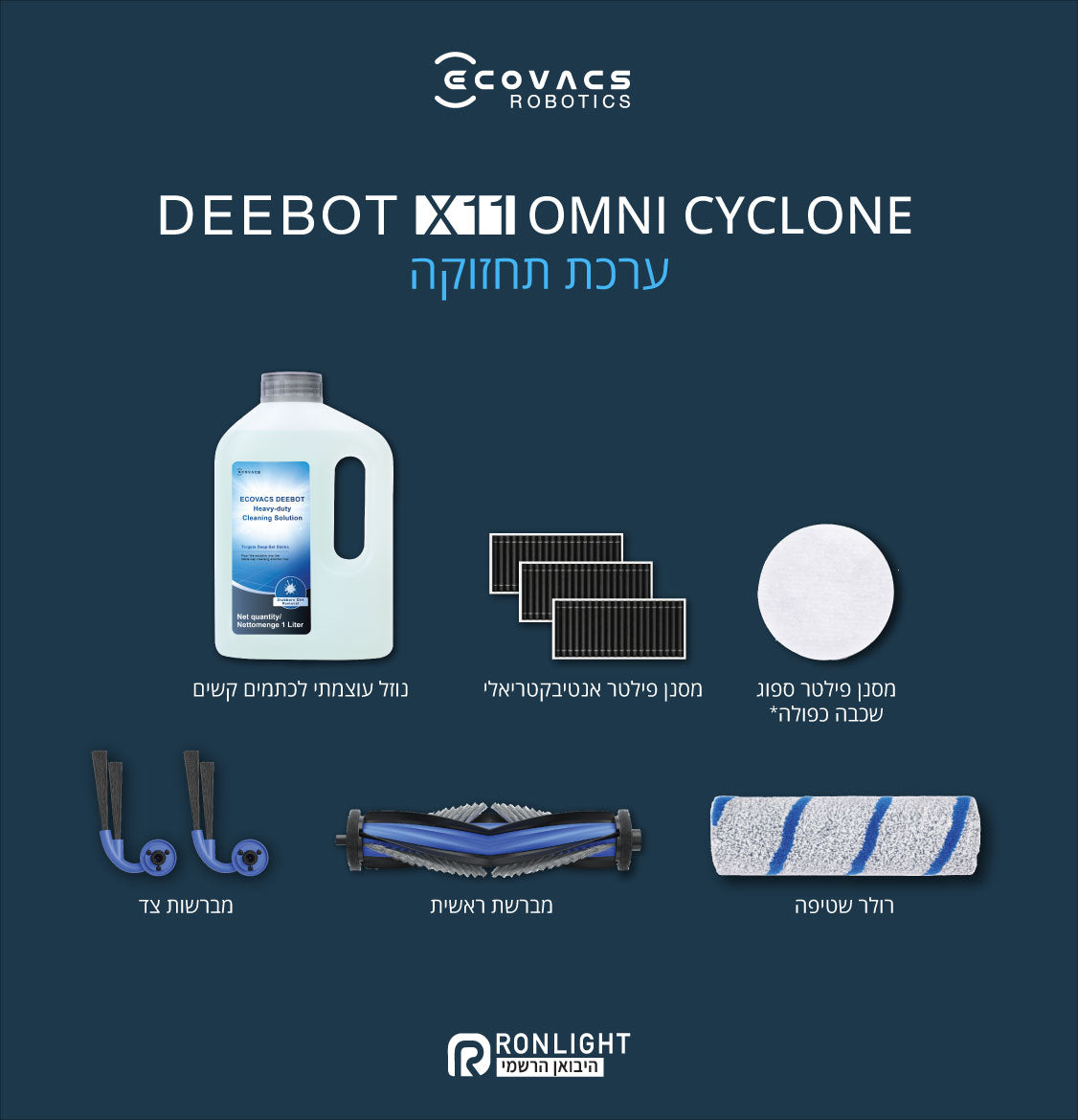 ערכת תחזוקה לשואב רובוטי ECOVACS X11 OmniCyclone